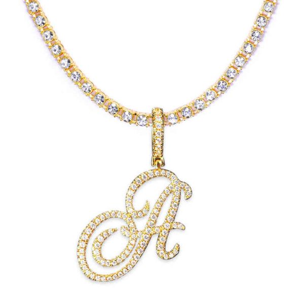 

hovanci facy dign hippop jewelry sier and gold plated letter initial diamond necklace with zircon6740380, Silver