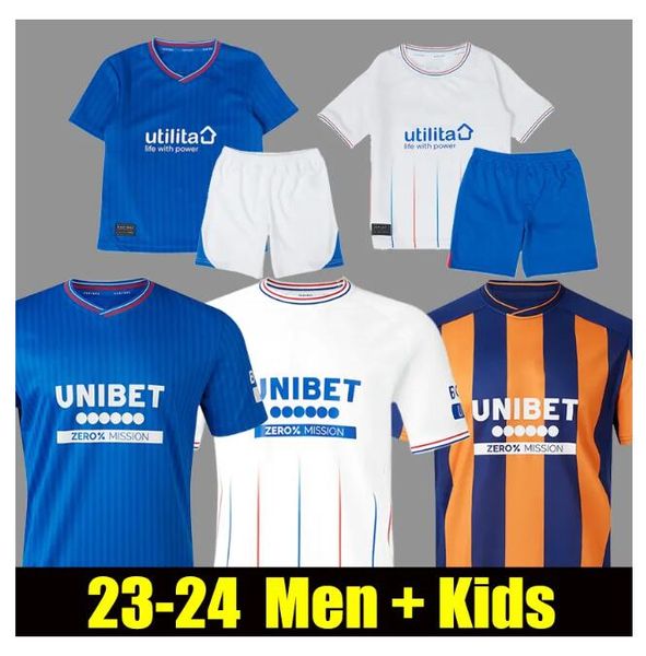

23 24 rangers glasgow fc soccer jerseys special ramsey sakala 2023 2024 home away third hagi roofe morelos amad tavernier aribo kent men foo, Black;yellow