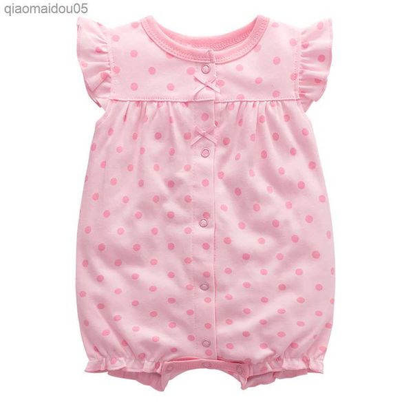 

baby rompers for girls sleeveles pink dots cotton jumpsuits summer infant onesies outfits baby girls clothes l230712, Blue