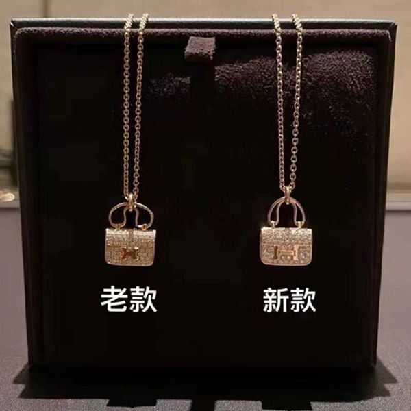 

h letter female ins necklace colorless french full diamond handbag kangkang bag gift girlfriend collar chain, Silver
