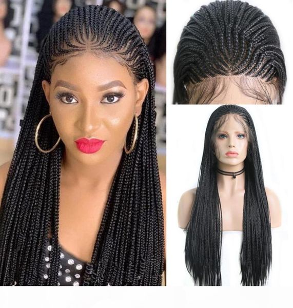

dilys lace front wigs braided wigs for black women synthetic long box braids wig for women black wigs heat resistant fiber3783525