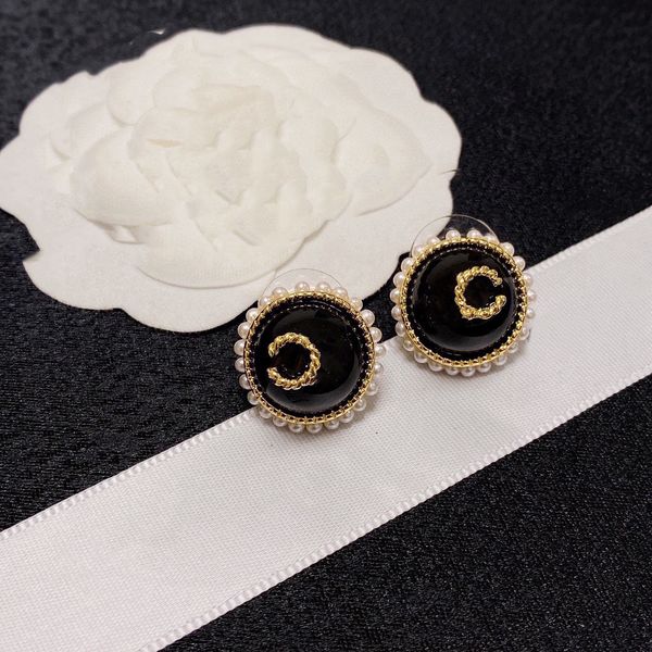 

stud c earring designer luxury jewelry women earing classics c logo hoop pearl earrings fashion ccity woman 45443, Golden;silver