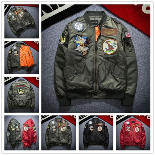 

2017 new bomber jacket men ma-1 flight jacket pilot air force male ma1 army green military motorcycle jackets coats s-3xl3480498, Black;brown