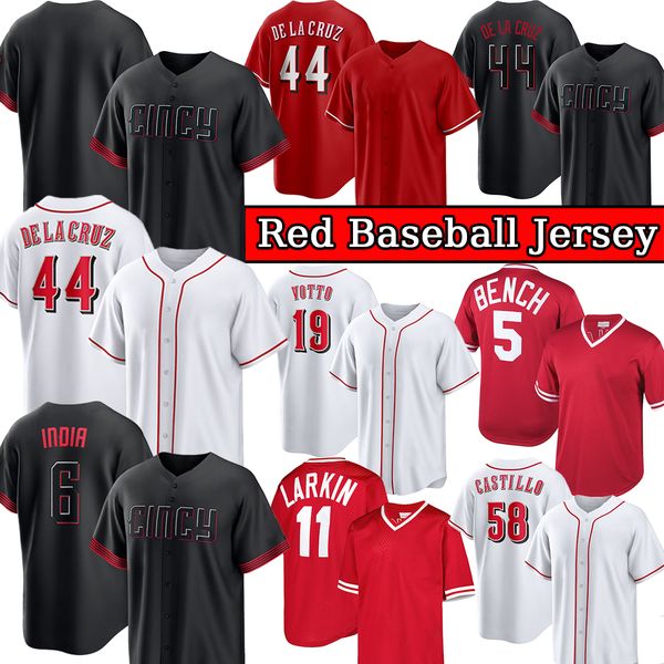 

cincinnati''reds"44 elly de la cruz baseball jerseys 6 jonathan india 19 joey votto 30 ken griffey jr. barry larkin joe morga, Blue;black