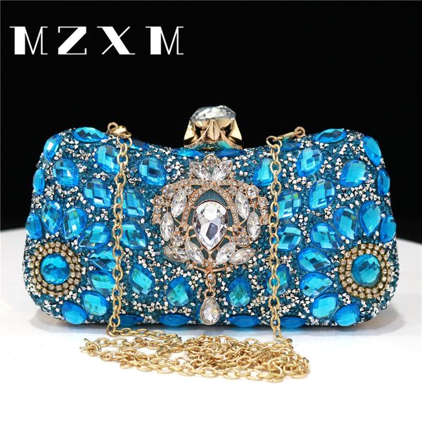 

evening bags sky blue clutch big water diamond applique design evening dress bag party diamond shoulder chain handbag elegant 230727