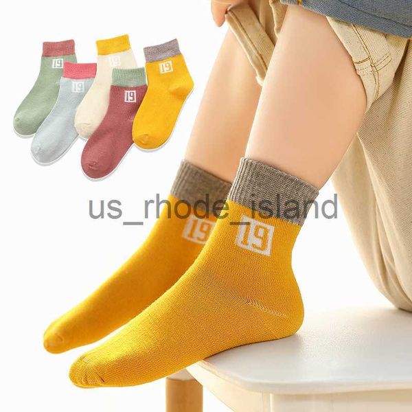 

kids 5 pairs kids autumn winter children cotton cartoon smiling face baby girls boys fashion size 1 2 3 4 5 6 7 8 9 year x0727, Pink;yellow