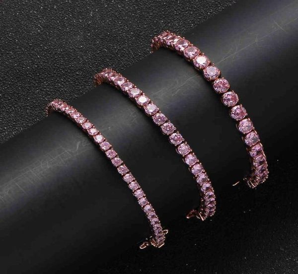 

3mm5mm menswomen aaa cubic zirconia tennis bracelet hip hop jewelry iced out 1 row gold cz charms bracelet for gifts x050993263641151461, Golden;silver
