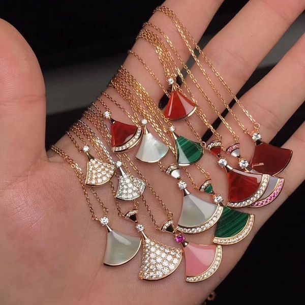 

necklace luxury designer women necklace diamond shell jewelry chains for women gold necklace white black shell women chain woman luxury new, Silver