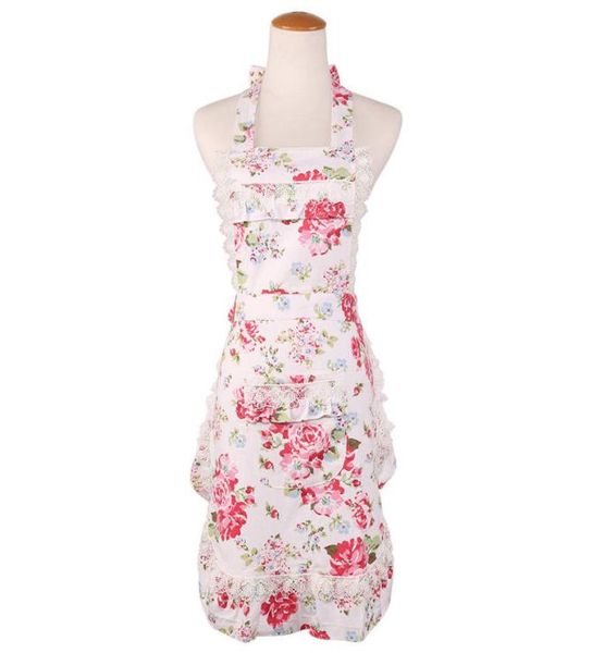 

sell aprons pink white lilac flower printed women lady lace apron black double layer apron boutiques1047703