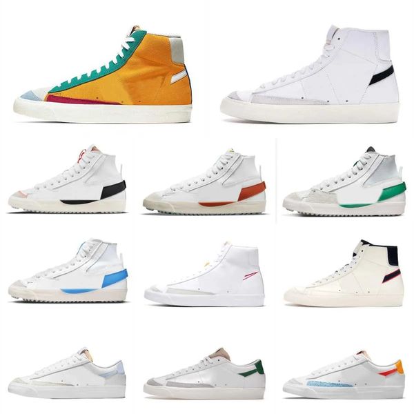

trainers blazer mid 77 high casual shoes mens women low blazers og vintage jumbo black white blue red indigo pine green multi suede arctic p