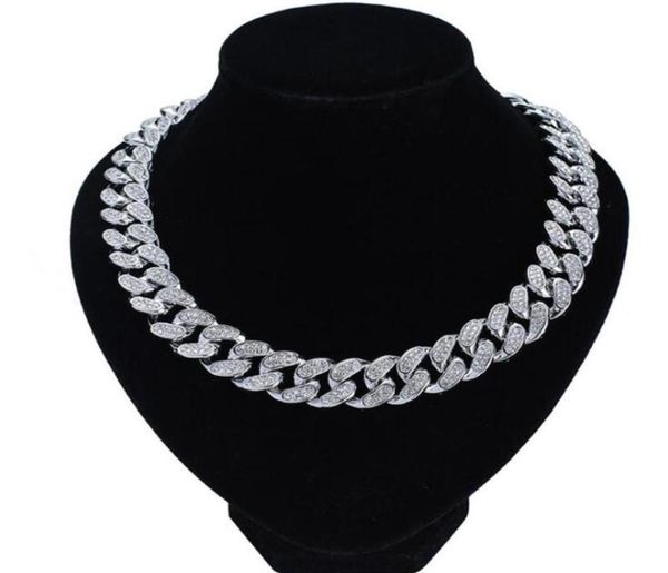

chains 8 inch30 inch men039s 20mm charm strong heavy iced out zircon miami cuban link chain necklace choker bling hip hop jewe5562466, Silver