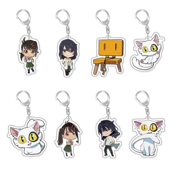 

50mm acrylic keychain cute characters 24colors amime cartoon cute blade cup key chain keyring acrylic keychains in hanging retail packaging, Blue