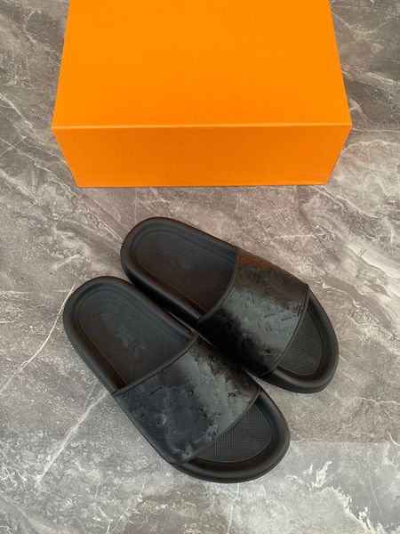 

luxury orans slides designer sandals with box womens summer beach slippers genuine leather flat slide party wedding flip 0725, Black