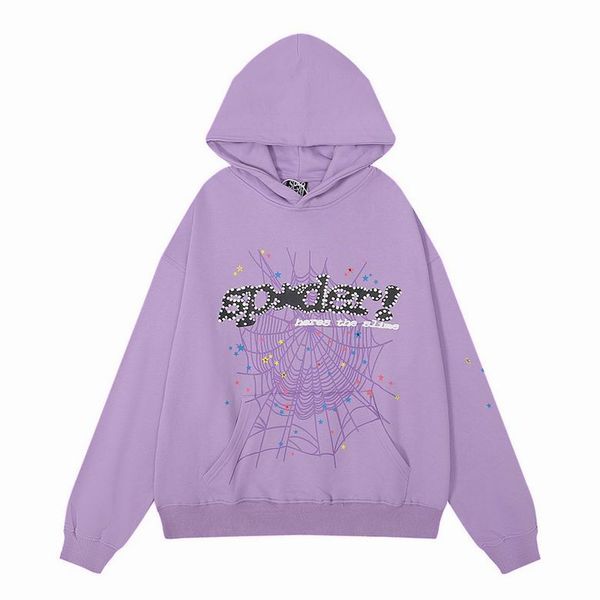 

sp5der 555555 hoodies mens womens angel number puff pastry printing graphic spider web sweatshirts streetwear clothing light blue pink, Black