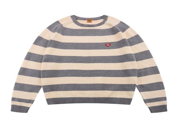 

22ss striped sweater men women black gray knit sweatshirts crewneck7768052