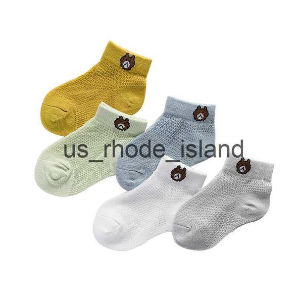 

kids 5 pairs cotton baby short toddler boys girls summer mesh thin sock kids children colorful x0727, Pink;yellow