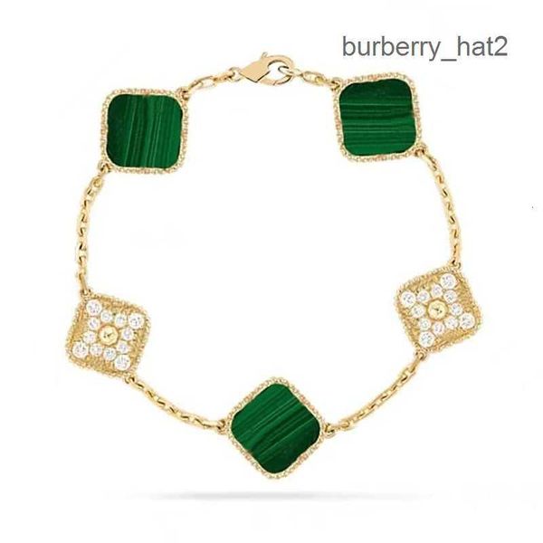 

van 4 leaf clover bracelet charm bracelets bangle chain jewelry or women girl 18k designer gold agate shell mother-of-pearl f wedding mother, Golden;silver
