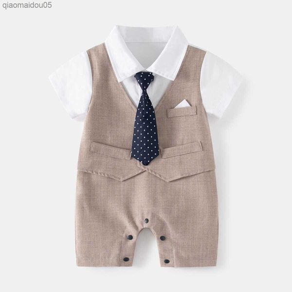 

baby boy gentleman white shirt vest bowtie tuxedo onesie jumpsuit overall romper l230712, Blue