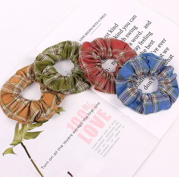 

new classic plaid scrunchies knitted scrunchie women elastic hair bands girls rubber hair ties ponytail holder hair accessoires1882092, Pink