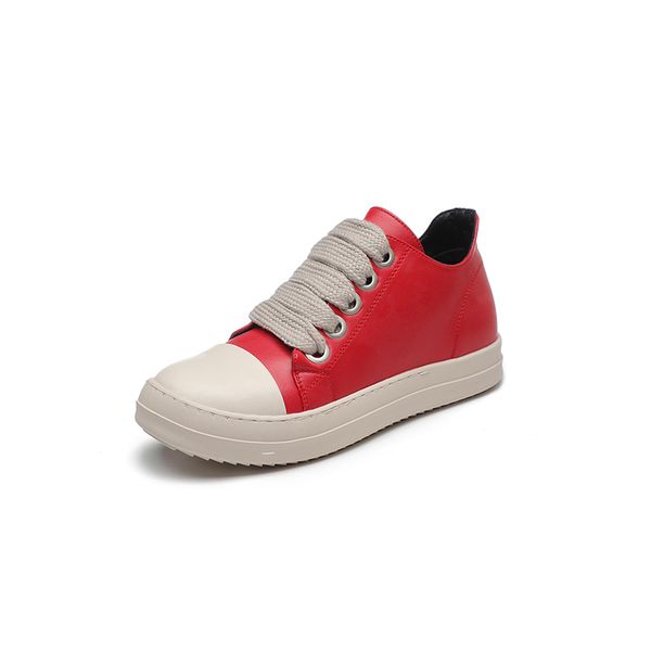 

designer shoe Simple and Versatile Candy Color Small White Shoes Personalized Dark Series Thick Lace Fashion Shoes Couple Board Shoes, Red