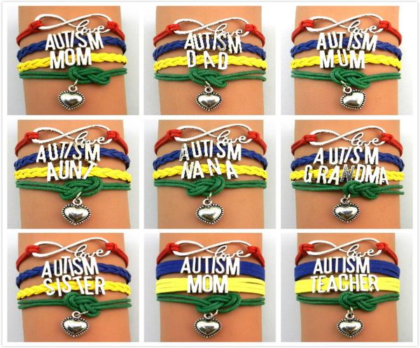 

new arrival autism awareness bracelet infinity hope rhinestone puzzle piece charm bracelet 3682899, Golden;silver