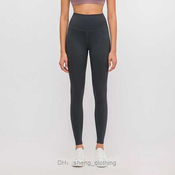 

lulus l-85 naked material women yoga pants solid color sports gym wear leggings high waist elastic fitness lady overall tights workout 6 kfy, Black