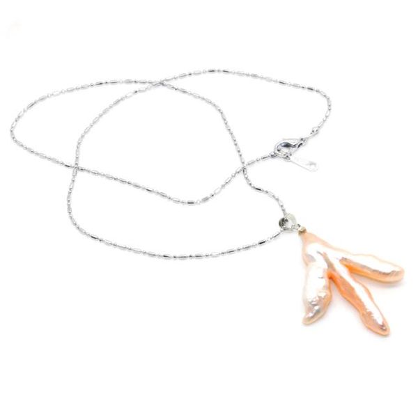 

natural crisp pearl jewelry chicken claw shaped freshwater pearl necklace for mother039s surprise gift7825630, Bronze;silver