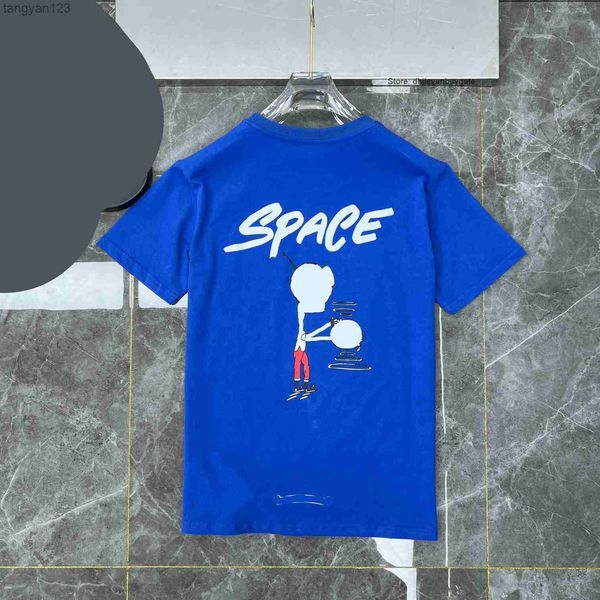 

fashion brand ch summer men's shirts blue space fun cartoon people print cotton short-sleeved designer leather cross casual style stree, White;black