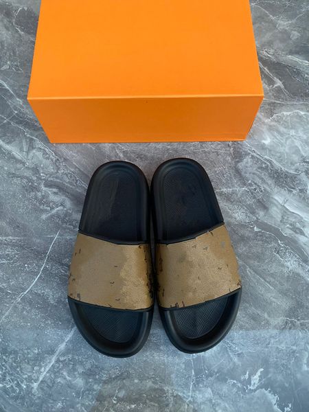 

luxury sandals genuine leather beach slipper designer slides leather classic ladies sandal summer flat shoes fashion beach women slippers h, Black