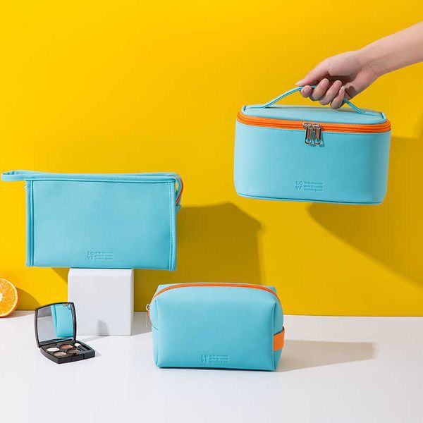 

cosmetic bags case 's pu waterproof makeup bag korean style travel large capacity wash multifunctional portable handbag 230704