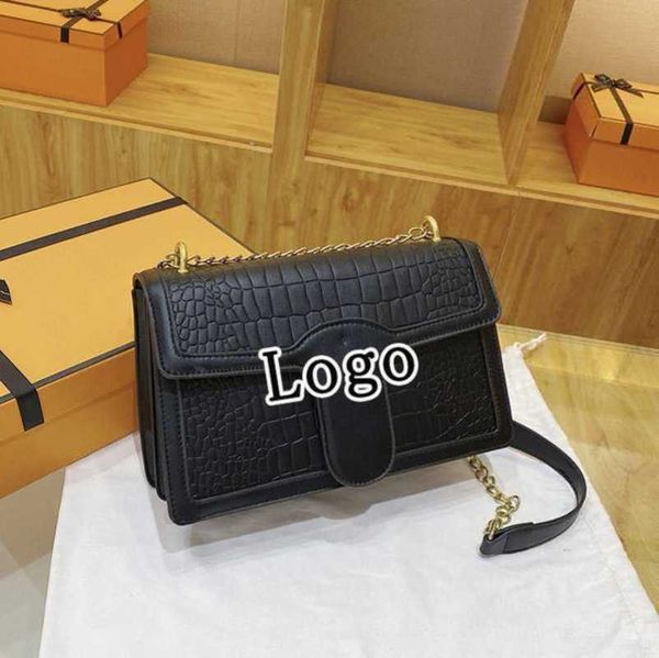 

factory direct sales crocodile pattern 2023 new small square fashion versatile one shoulder crossbody women's fashionable chain bag