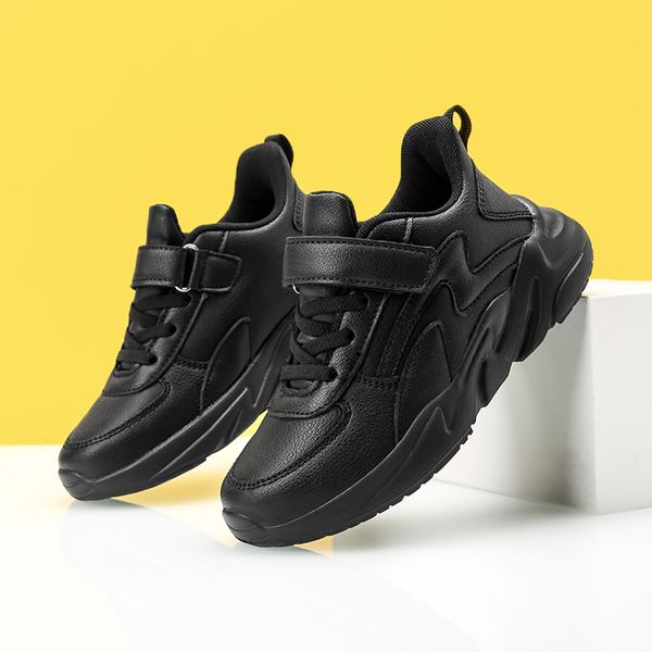 

children shoes casual leather kids sneakers lightweight outdoor sports shoes for boys white black children's footwear, Black;red