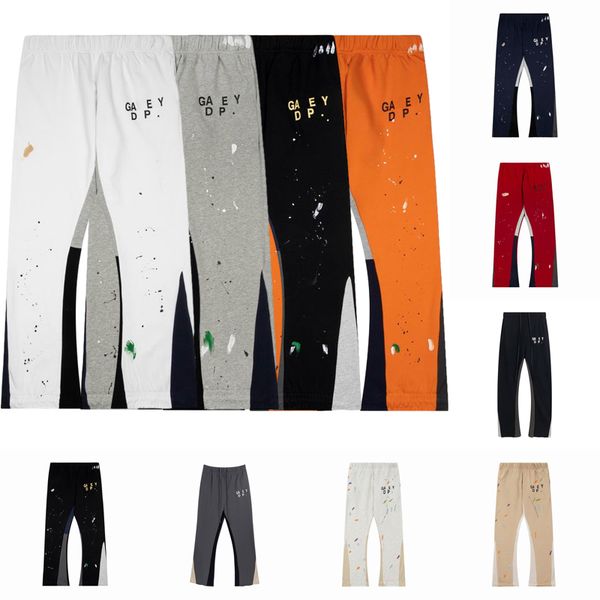 

2023 fashion and comfort galleries pants depts mens womens sweatpants speckled letter print mans couple loose versatile straight casual pant, Black