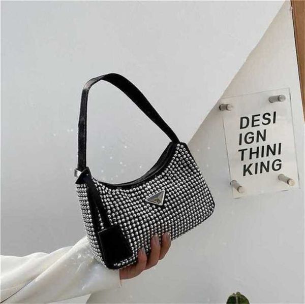 

2023 new luxury bags hand spring underarm shoulder with diamond zipper