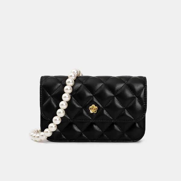 

9a fashion pearl shoulder bag diamond check chain bag women's crossbody bag