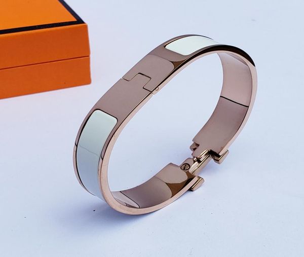 

designer design bangle stainless steel rose gold buckle bracelet fashion jewelry men and women bracelets8127688, Black