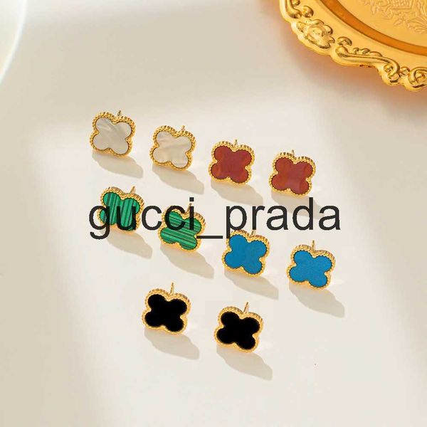 

designer jewelry 4/ four-leaf clover charm earrings back mother-of-pearl silver fashion 18k gold-plated agate for women and girls valentine&, Golden;silver