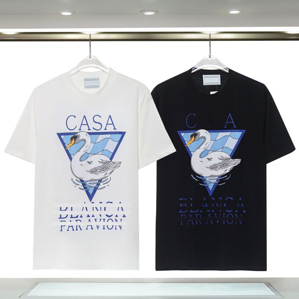 

summer mens designer casablanca tees casual man womens loose tees with letters print short sleeves sell luxury men t shirt size m -xxxl, White;black