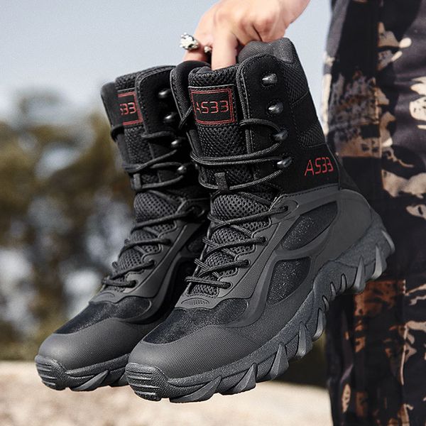 

2023 magnum combat boots high large size breathable tactical boots special soldiers outdoor walking wear training men's shoes, Black