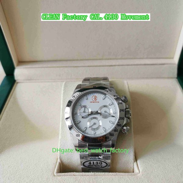 

clean factory mens watch super quality 40mm cosmograph 116520-78590 chronograph 904l steel watches cal.4130 movement mechanical automatic me, Slivery;brown