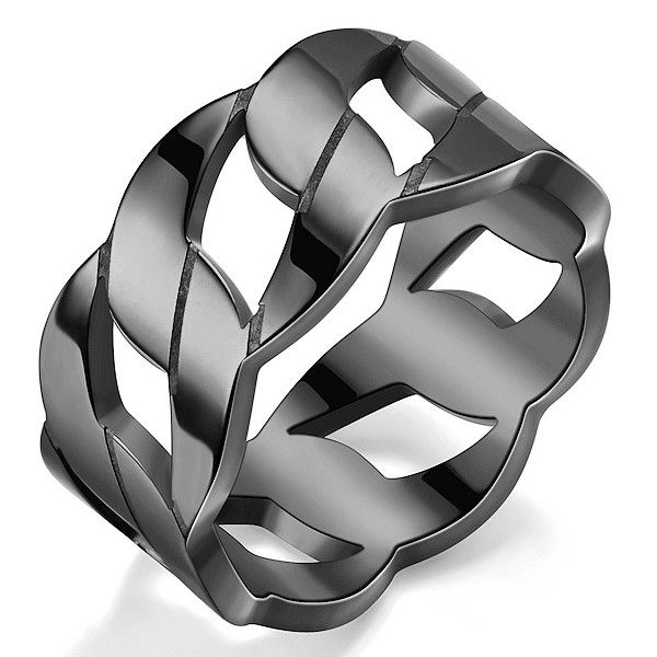 

creative rings for men stainless steel ring cuban link chain design jewelry for dad mom boyfriend girlfriend yw420, Silver