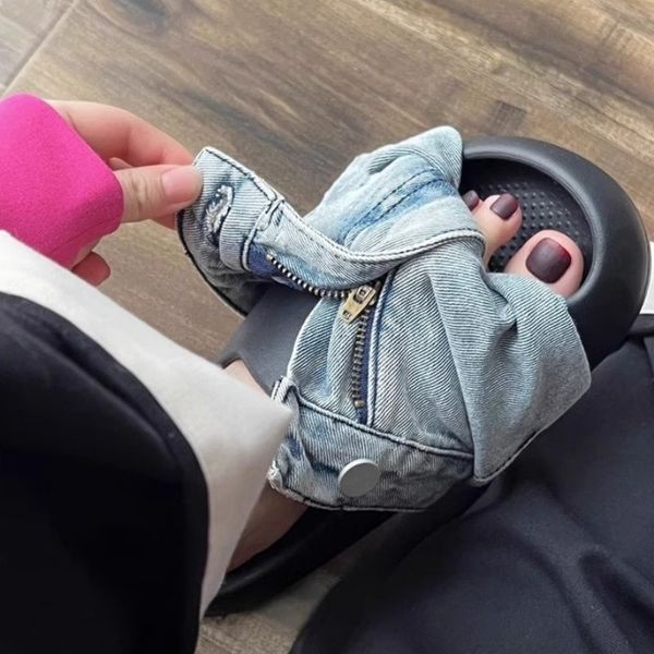 

women's slippers flat shoes platform shoes cowboy 2023 new summer casual sandals fashion open-heeled slippers., Black