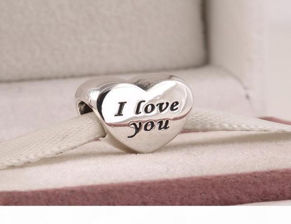 

fits pandora diy charms bracelet 2015 new authentic 925 sterling silver letters of i love you heart charms for women jewelry3023599, Bronze;silver