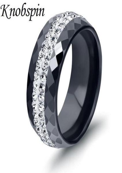 

8mm blackwhite colors ceramic ring inlaid zircon simple stylish wedding engagement ring charm women men jewelry us size 6984005887013055, Silver