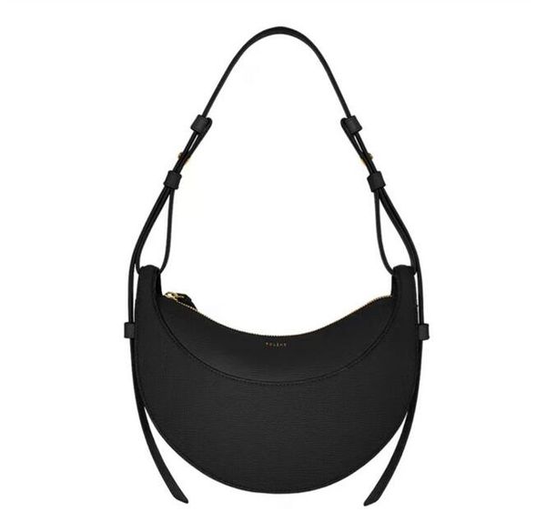 

polene numero dix half-moon bag full-grain textured/smooth calf leather tote designer zip closure crossbody women hobo handbags shoulder bag