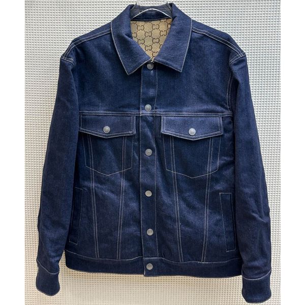 

7.28 fashion letter jacquard reversible denim jacket women, Black;brown