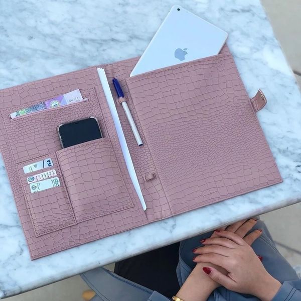 

evening bags fashion business briefcase embrossed ostrich pattern file folder large capacity lapdocument bag 230727