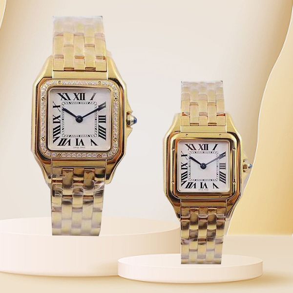 

classic watch fashion luxury mens and womens quartz waterproof high-grade sapphire rectangle stainless steel trend atmosphere leisure stainl, Slivery;brown