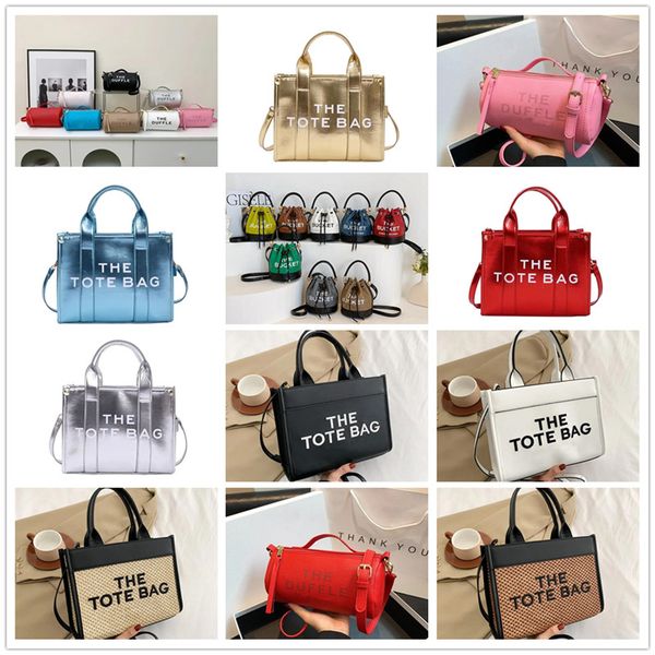

the tote bag designer handbag bucket duffle bags practical all series marcs bag plain crossbody shoulder handbags womens casual metallic pu