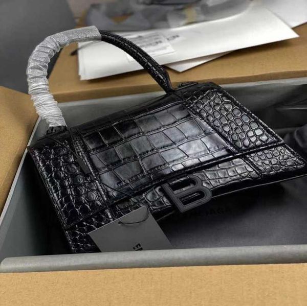 

factory direct sales 2023 original leather women's 23cm crocodile pattern handheld one shoulder hourglass bag